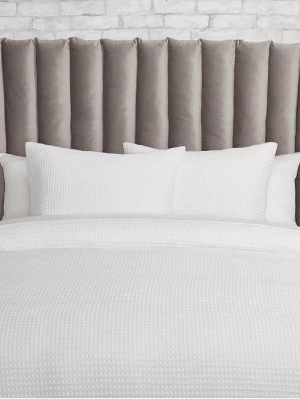 Dormify Grey Full/Queen Velvet Channeled hanging headboard